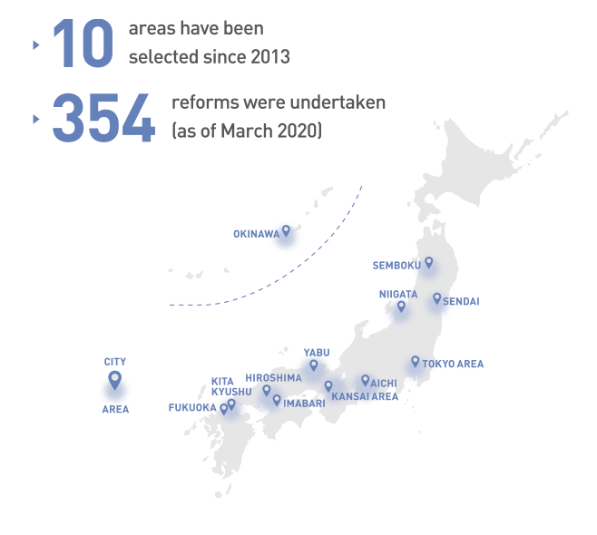 10areas have been selected since 2013 296reforms were undertaken(as of June 2018)