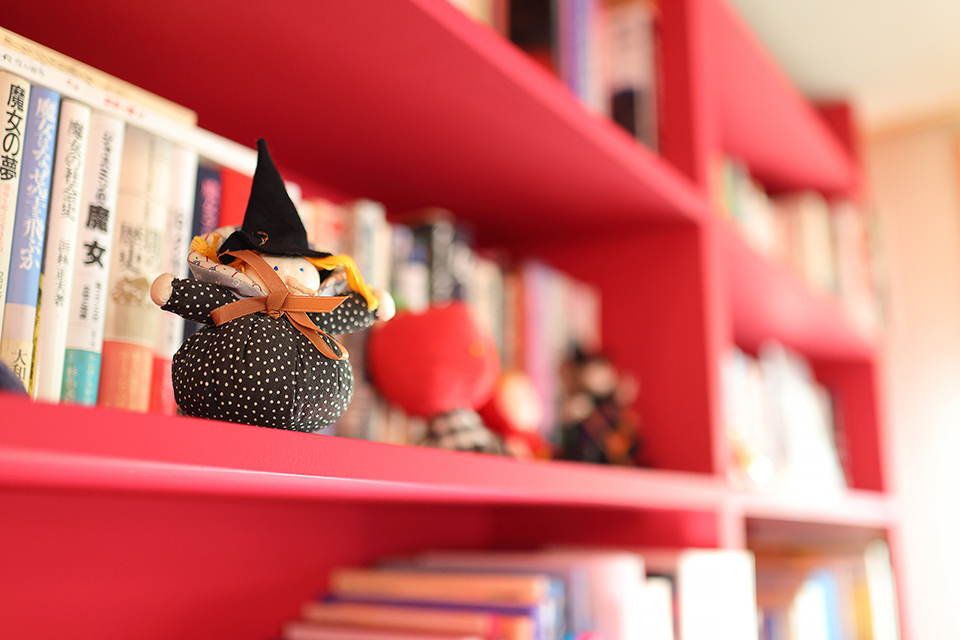 Kadono decorates her home with witch-themed ornaments she has picked up on her travels across the globe.