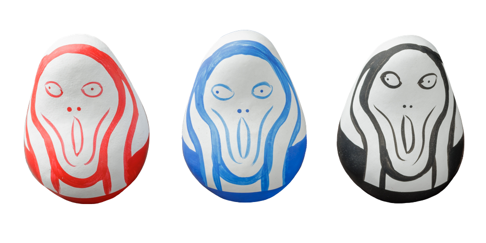 The Okiagari Munch ornaments were released in 2013 to celebrate the 150th anniversary of Edvard Munch’s birth.