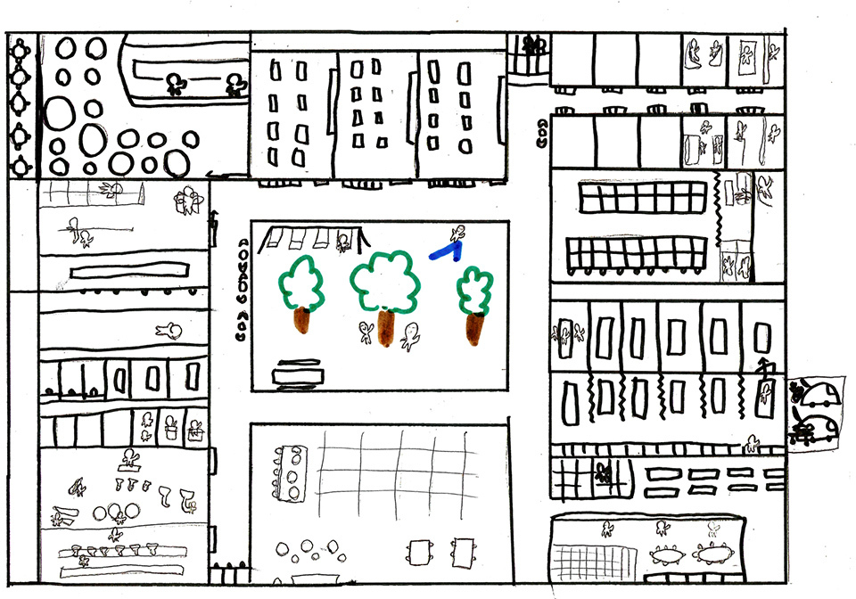 A floor plan of a ideal facility social entrepreneur Kawaguchi Kana drew when she was in high school.