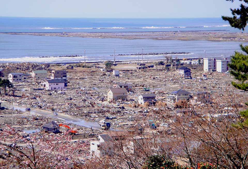 View near the coast in Ishinomaki City, devastated by the tsunami in 2011. THE GREAT EAST JAPAN EARTHQUAKE ARCHIVE OF MIYAGI