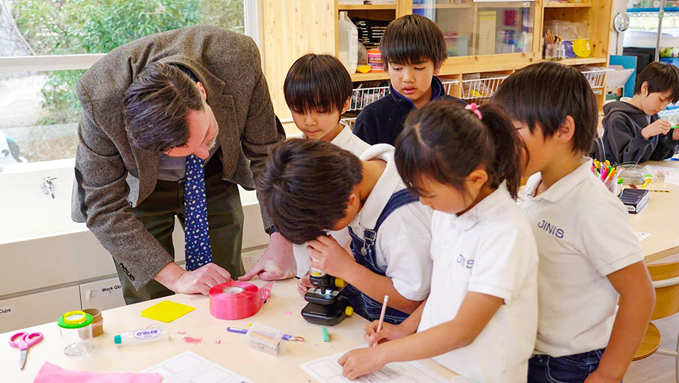 Students in the classroom at Jinseki International School (JINIS). JINIS