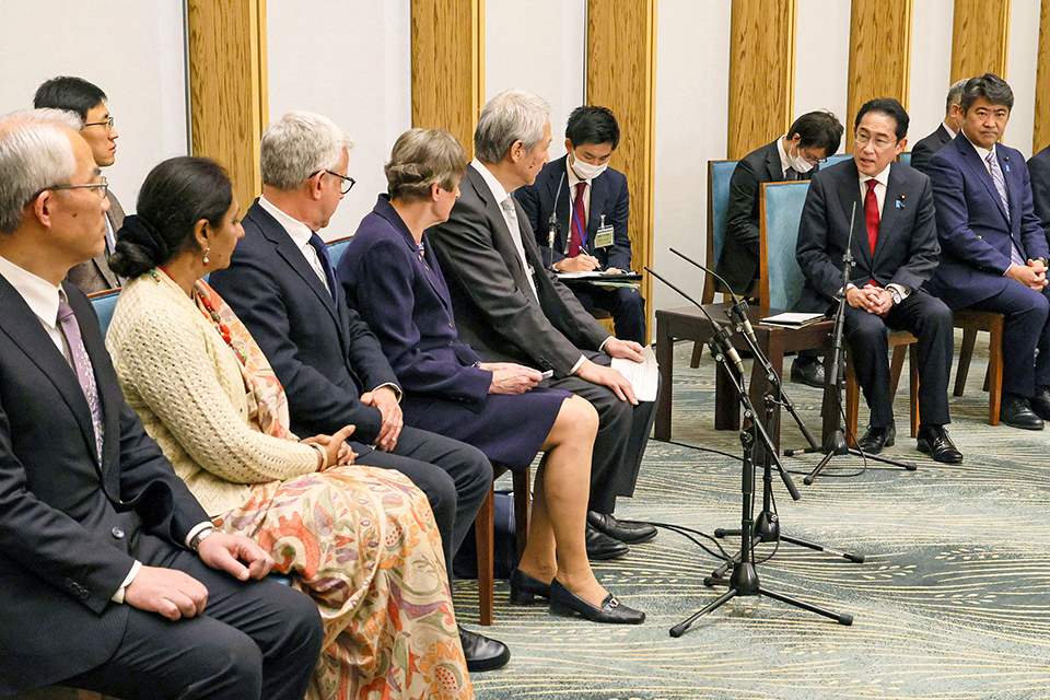 Japanese Prime Minister Kishida received a courtesy call by the IGEP members at the second meeting, held in Tokyo in April 2023.