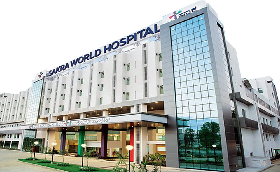 The building of Sakra World Hospital, Bengaluru, India.