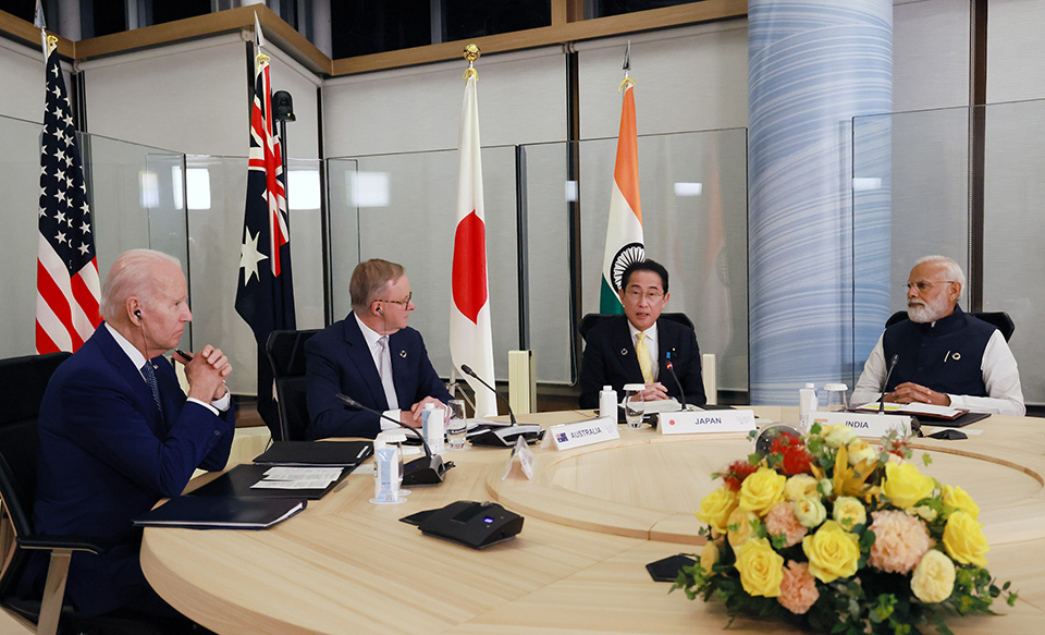 The Japan-Australia-India-U.S. (Quad) Leaders’ Meeting was held E17 Hiroshima as the third in-person meeting.