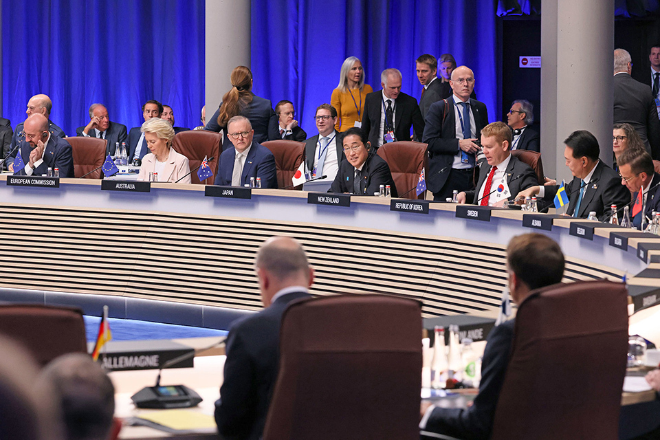 Prime Minister Kishida attending the NATO Partner Session in the NATO Summit Meeting held in Lithuania.