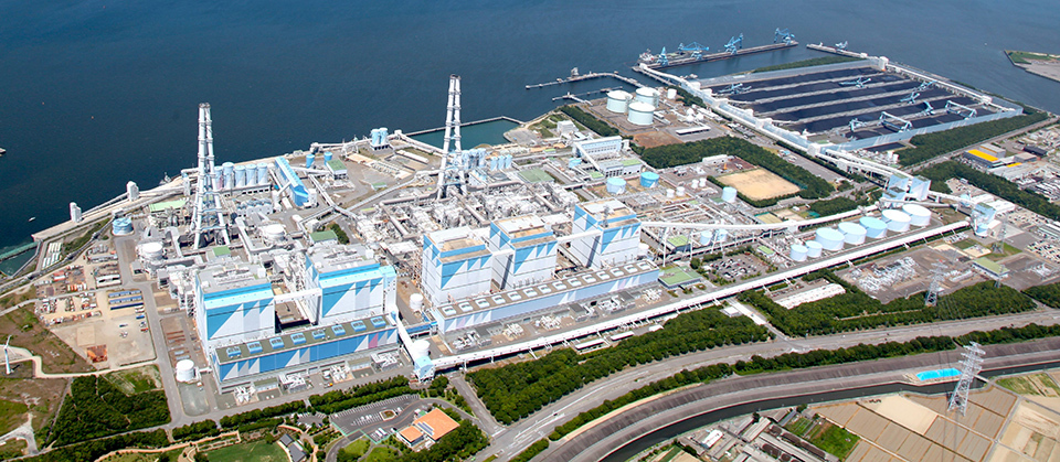 The Hekinan Thermal Power Station along the coastline in Hekinan, Aichi, Japan. JERA CO., INC.
