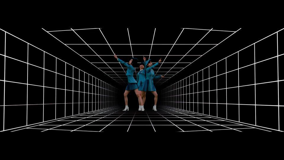 Shot of a recreated performance by the Japanese group Perfume,achieved using the Innovative Optical and Wireless Network