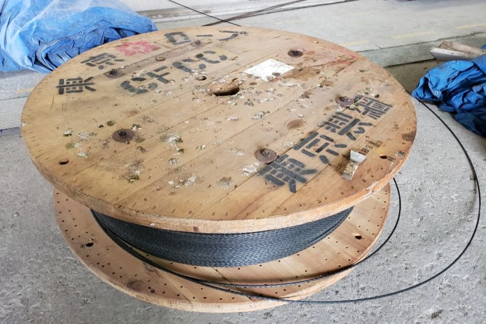 A large coil of carbon wire