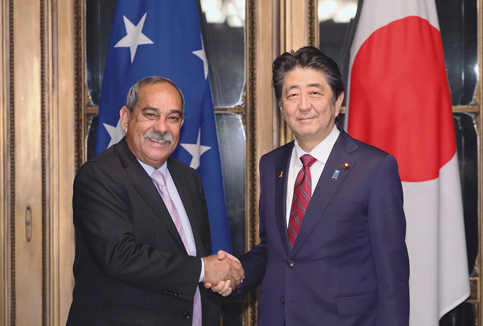 Met with H.E. Mr. Peter Martin Christian, President of the Federated States of Micronesia, at the National Diet Building. (November 2018)