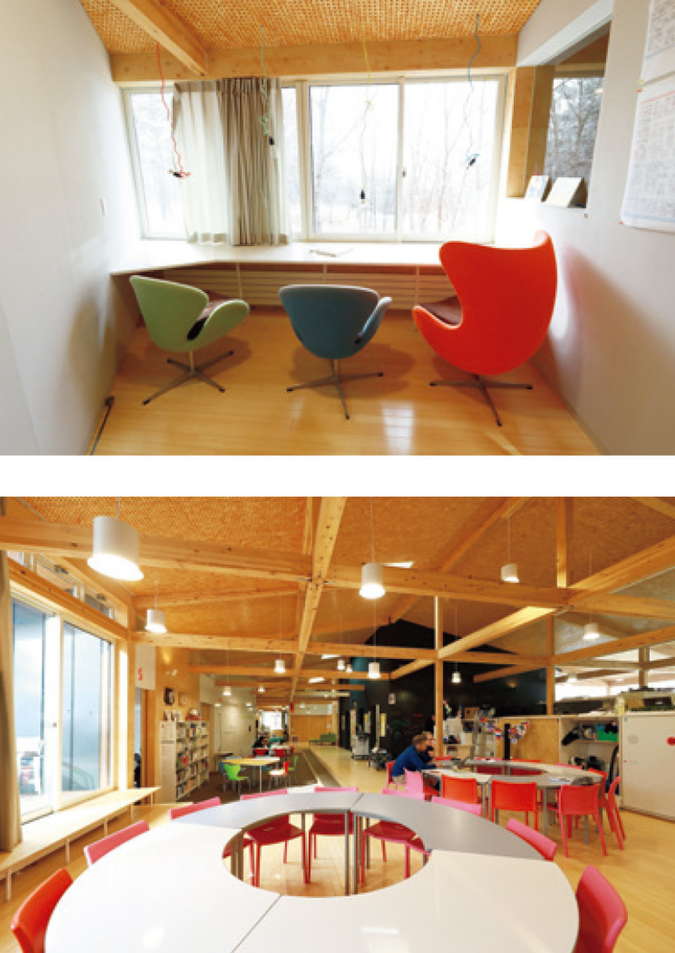 The library/learning space was designed on the concept of “learning everywhere.”