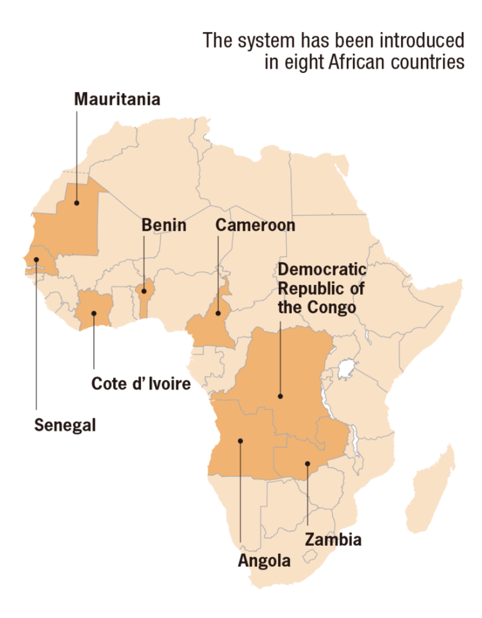The system has been introduced in eight African countries