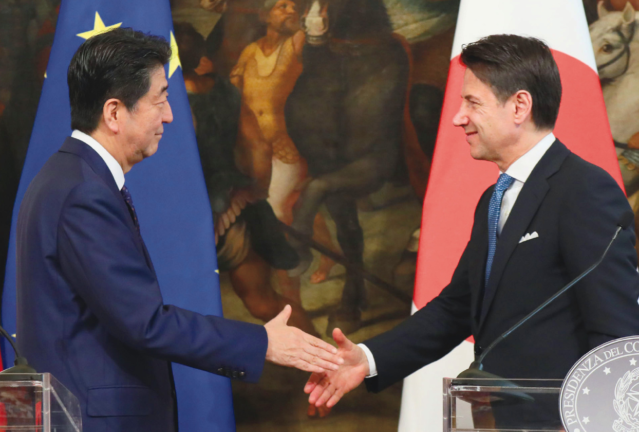 Met with H.E. Prof. Giuseppe Conte, President of the Council of Ministers of the Italian Republic, in the Italian Republic. (April 2019)