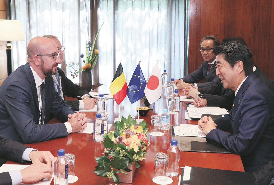 Met with H.E. Mr. Charles Michel, Prime Minister of the Kingdom of Belgium, President-elect of the European Council, in the United States of America. (September 2019)