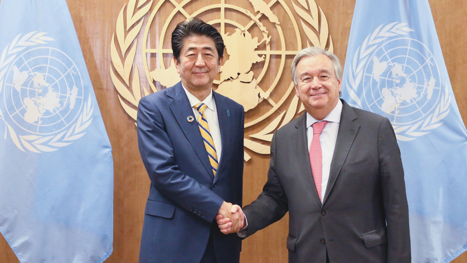 Met with H. E. Mr. António Manuel de Oliveira Guterres, the Secretary-General of the United Nations, in the United States of America. (September 2019)