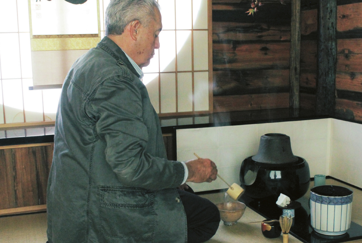 Behar teaches the Japanese tea ceremony in Sunkaraku.