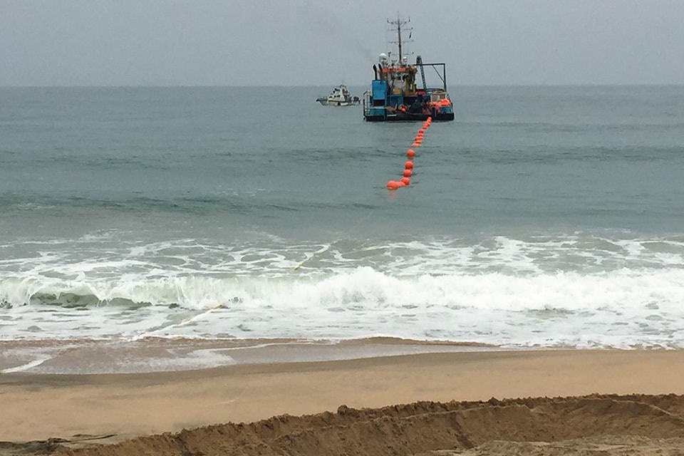 Cable to Angola during marine installation.