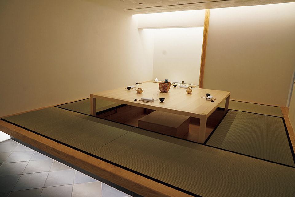 Authentic seating at the Japanese restaurant.