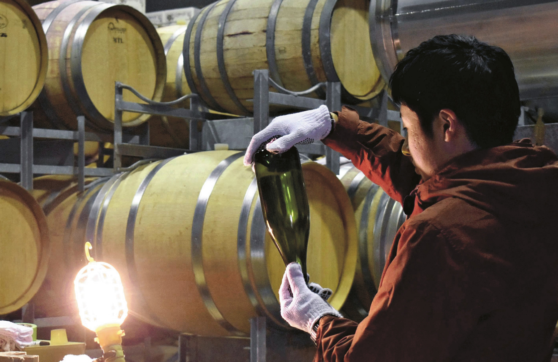 Winegrowers preparing a shipment at Katsunuma, a renowned wine region in Yamanashi Prefecture.