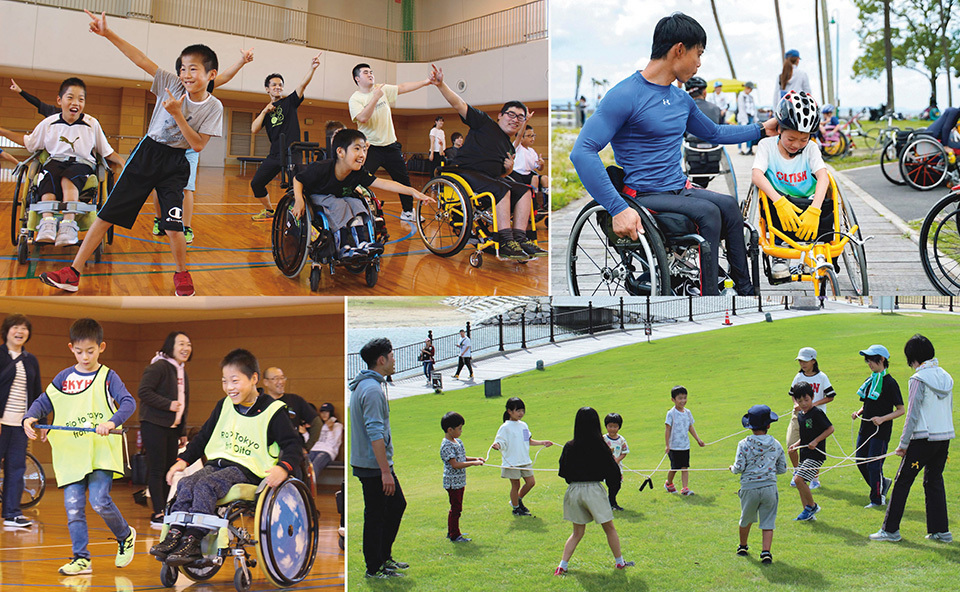 At a “Kids-Spocha” (Sports Challenge) event for local children with and without disabilities supported by Honda Sun, all children can experience the joys of sports while exercising.