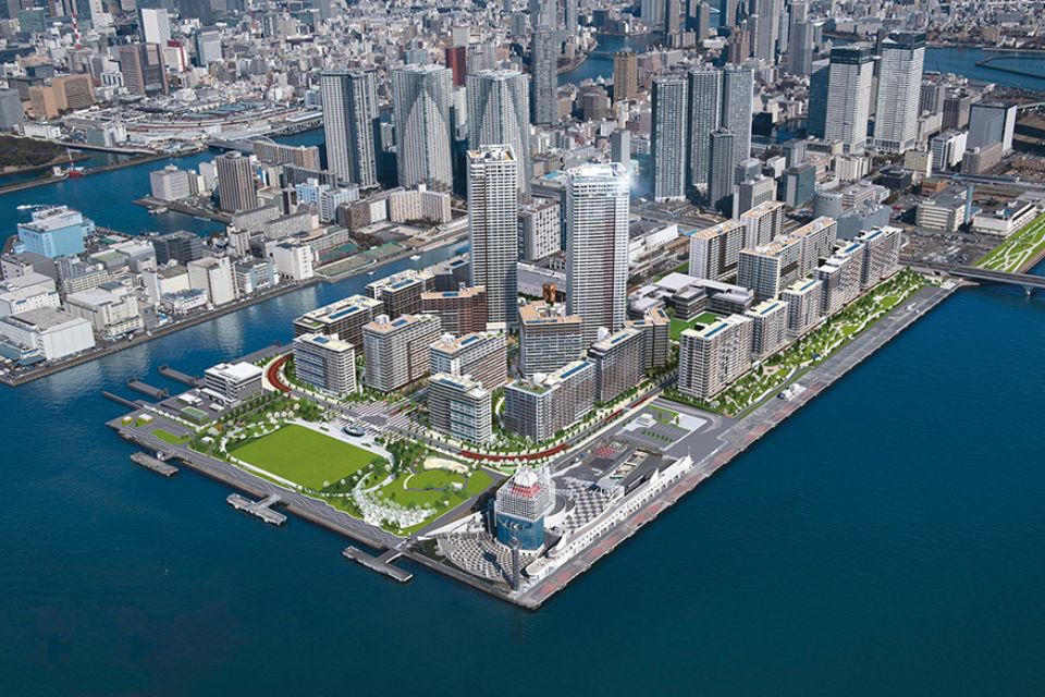 The Olympic Village area for the Tokyo 2020 Games is designed as a model of advanced urban planning, utilizing hydrogen fuel.